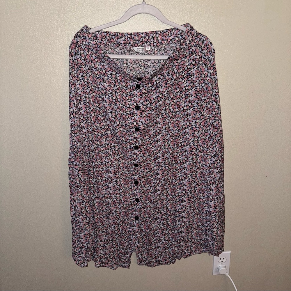 floral button up skirt